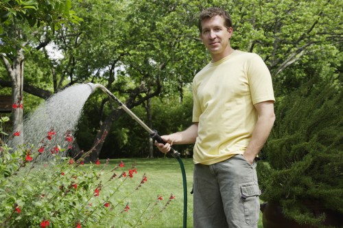 Soft and hard landscaping features in an Enfield Highway property